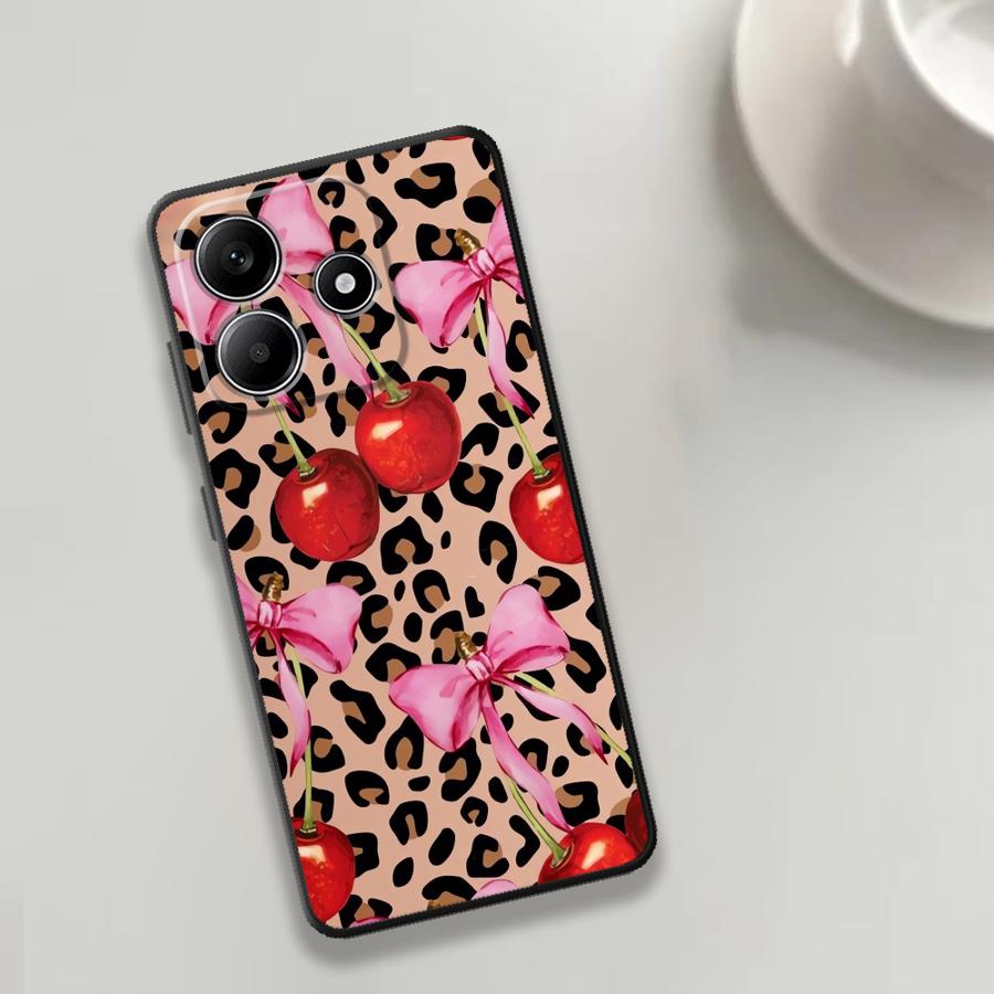Phone Cases Xiaomi 15 - Leopard-patterned Cherry Case for Xiaomi Redmi