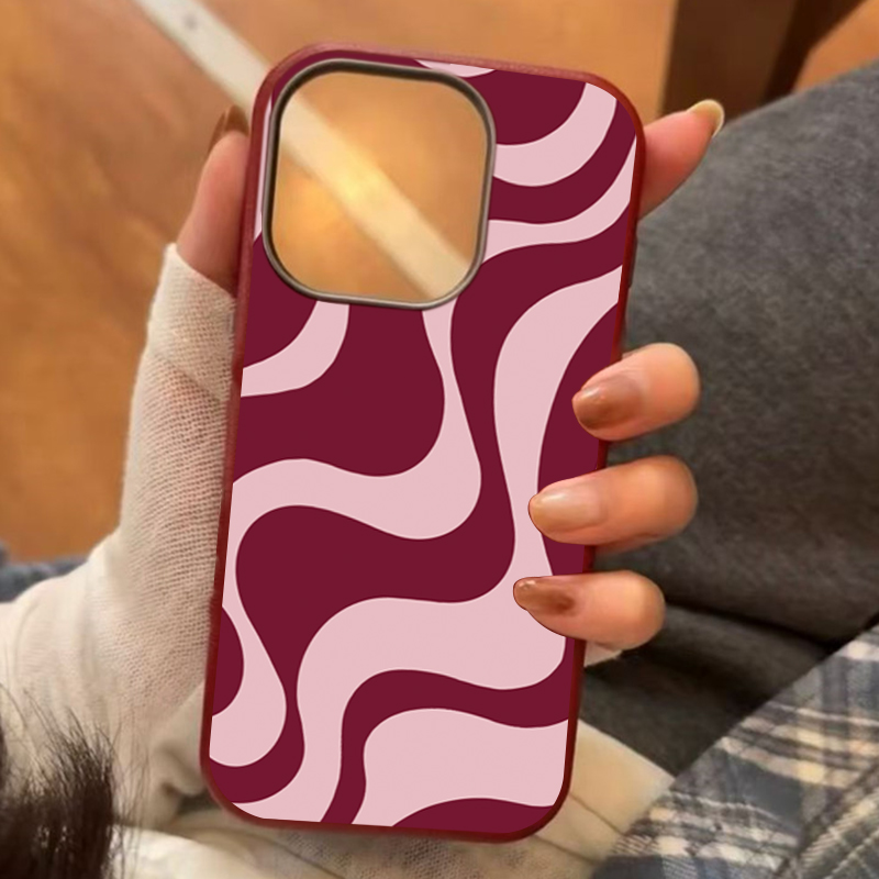 Phone Cases Pink - Retro Pink Abstract Wave Pattern Phone