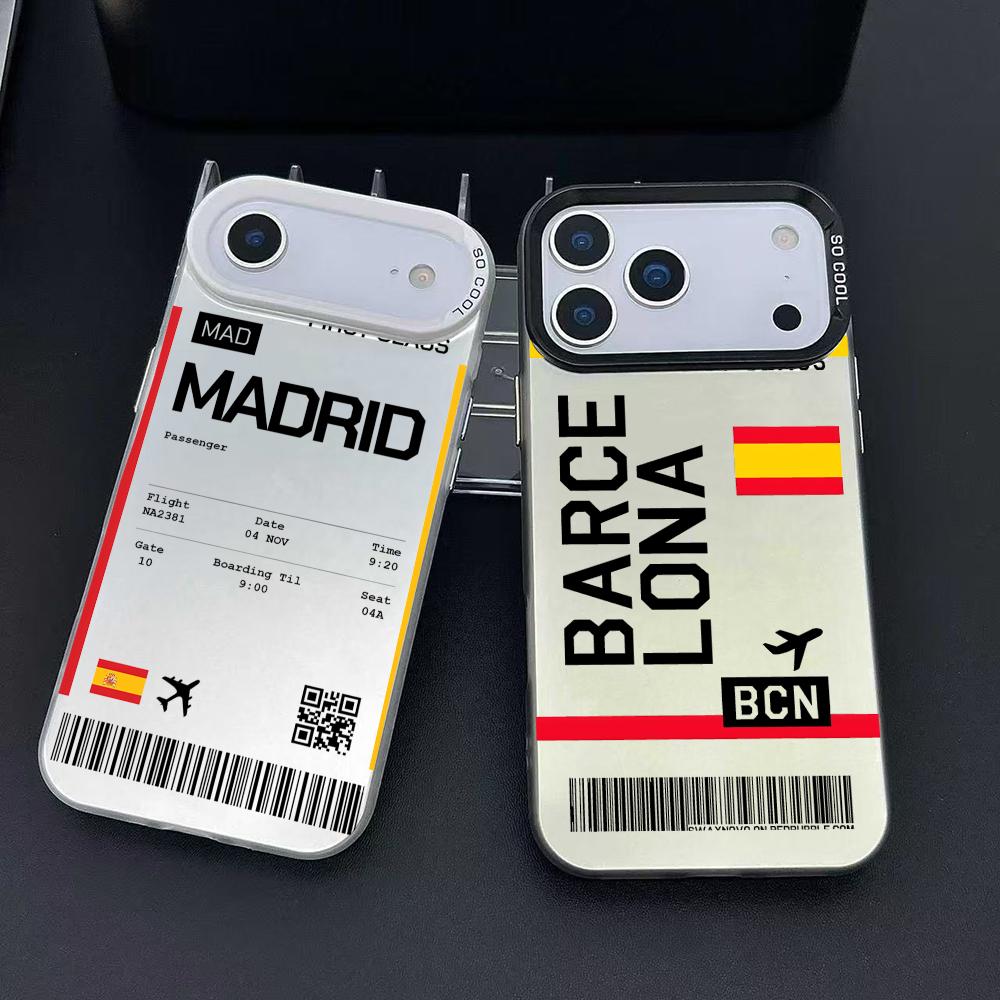 Phone Cases For Iphone 15 - Plane Travel Ticket Spain Phone Case