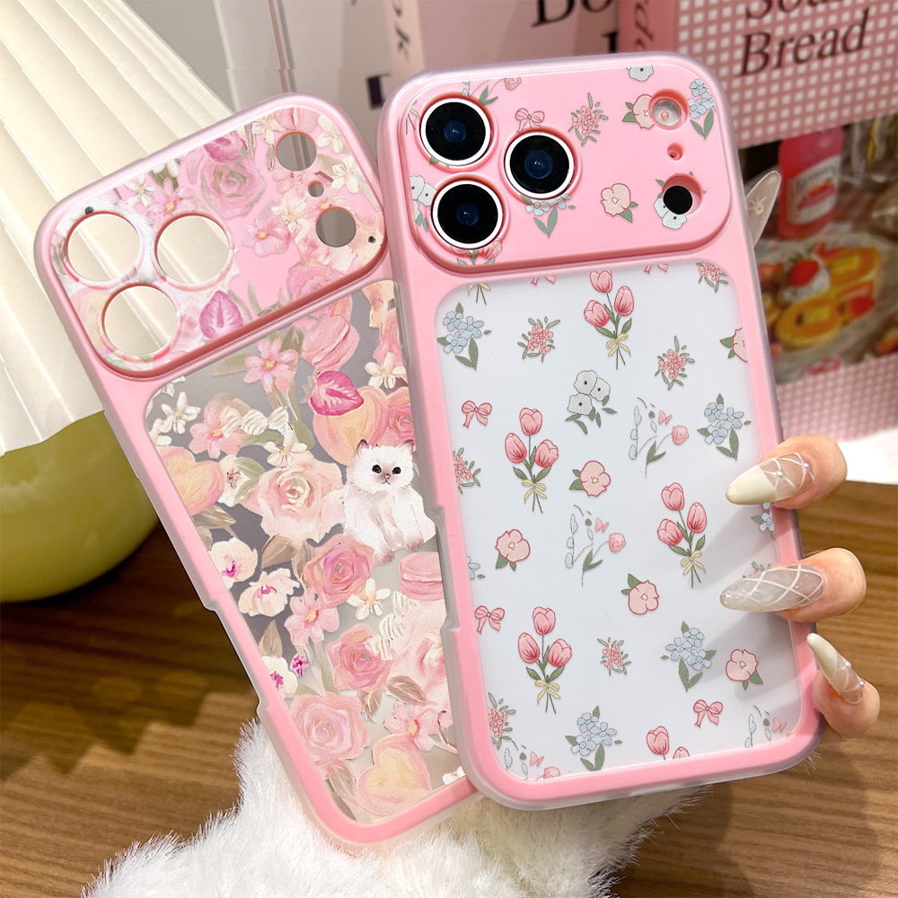 Phone Cases Pink - 2 in 1 Jelly Pink Flower