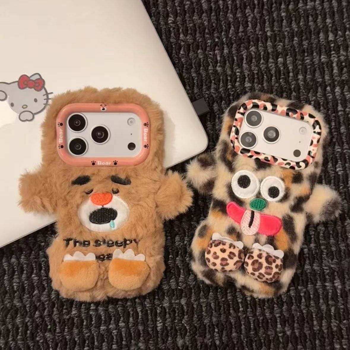Phone Cases For Iphone 15 - Winter And Autumn Leopard-print Brown Sleeping