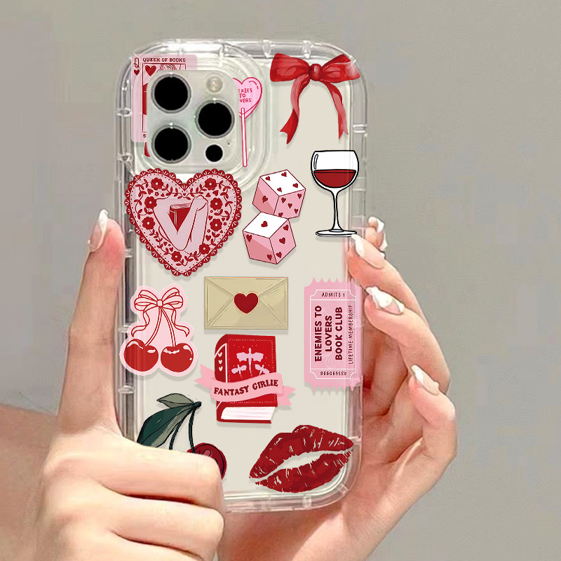 Phone Cases For Iphone 15 - Korean Cute Cherry Bow Phone Case