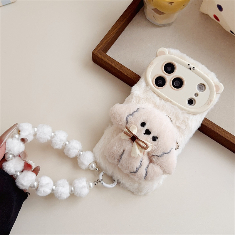 3D Cartoon Bowknot Puppy Warm  - Phone Cases For Iphone 15 avis et prix