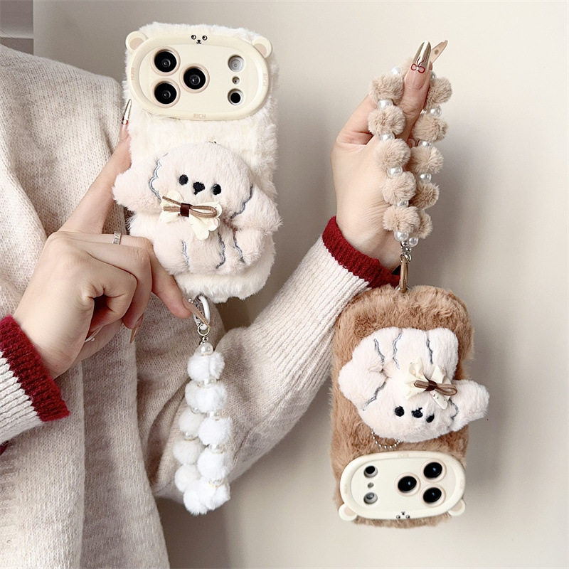 3D Cartoon Bowknot Puppy Warm  - Phone Cases For Iphone 15 avis et prix