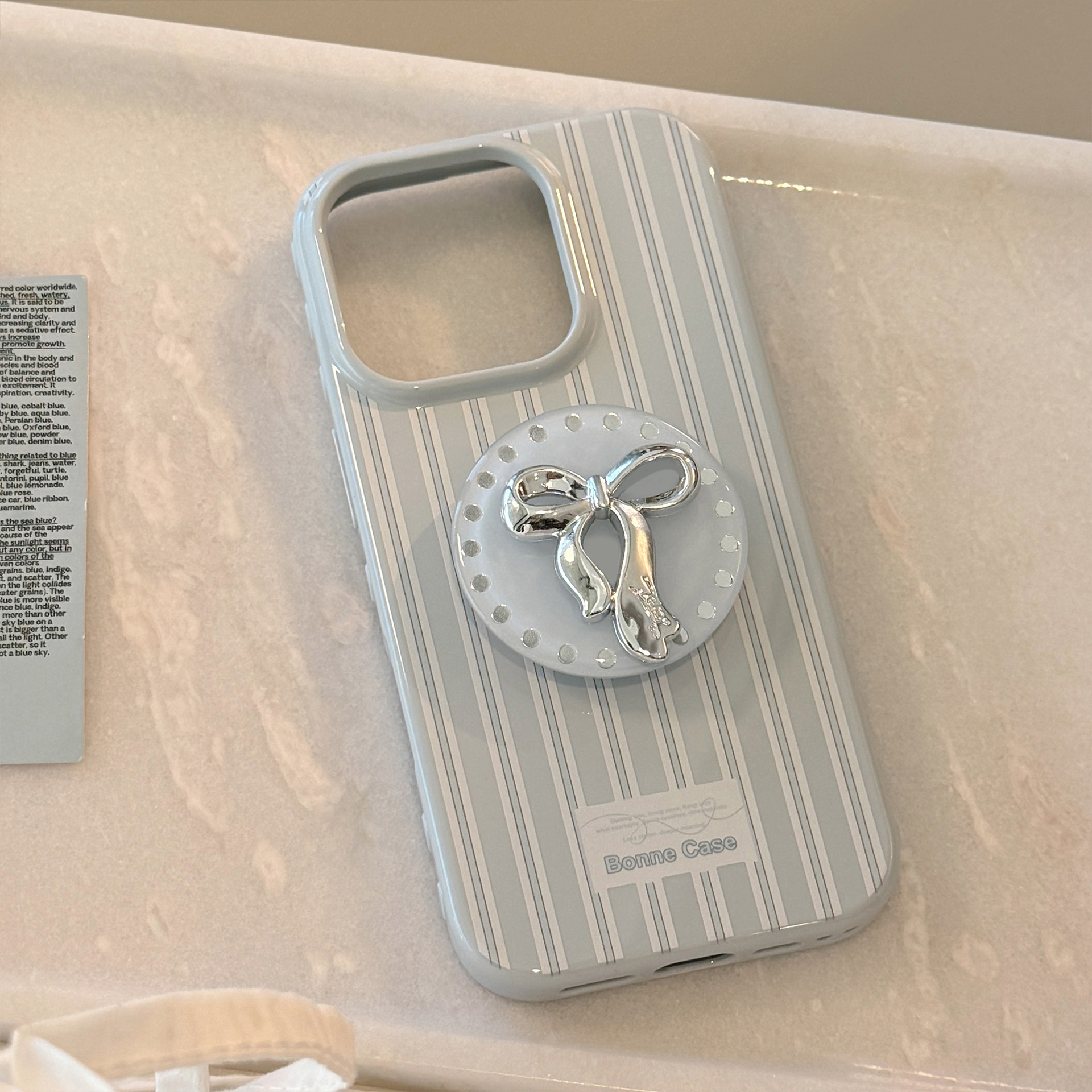 Korean Cute Blue Striped 3D Sl - Phone Cases Girly avis et prix
