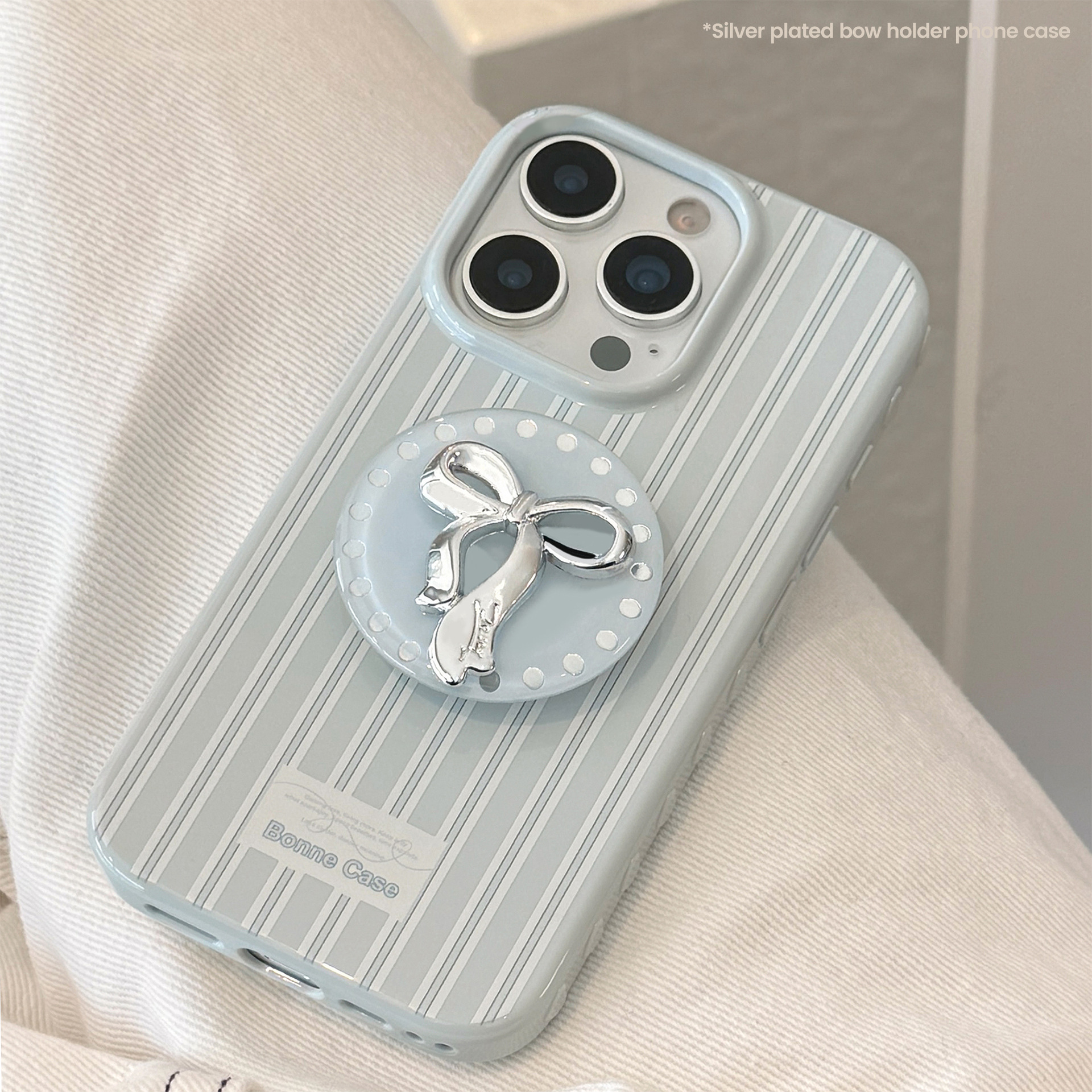 Korean Cute Blue Striped 3D Sl - Phone Cases Girly avis et prix