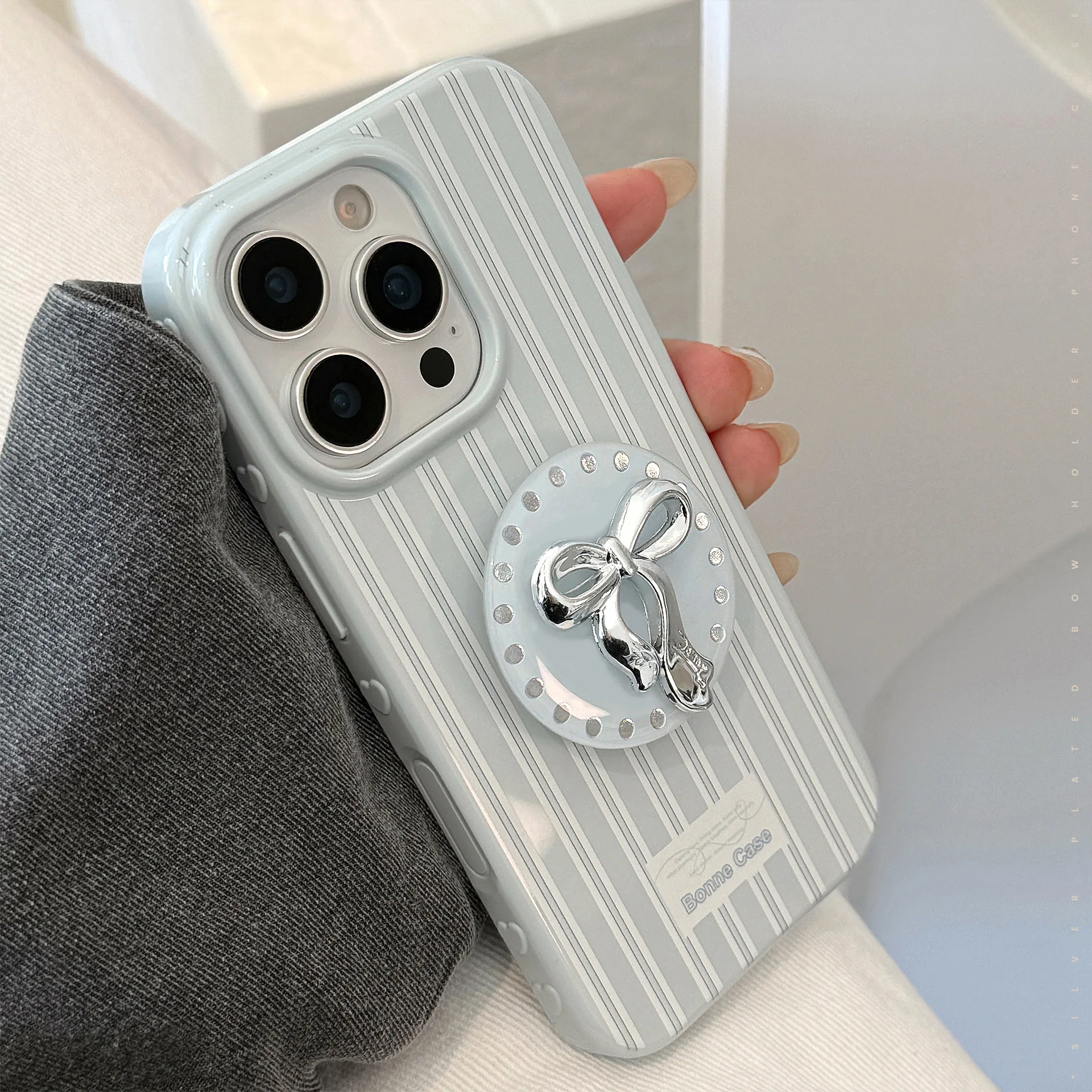 Korean Cute Blue Striped 3D Sl - Phone Cases Girly avis et prix