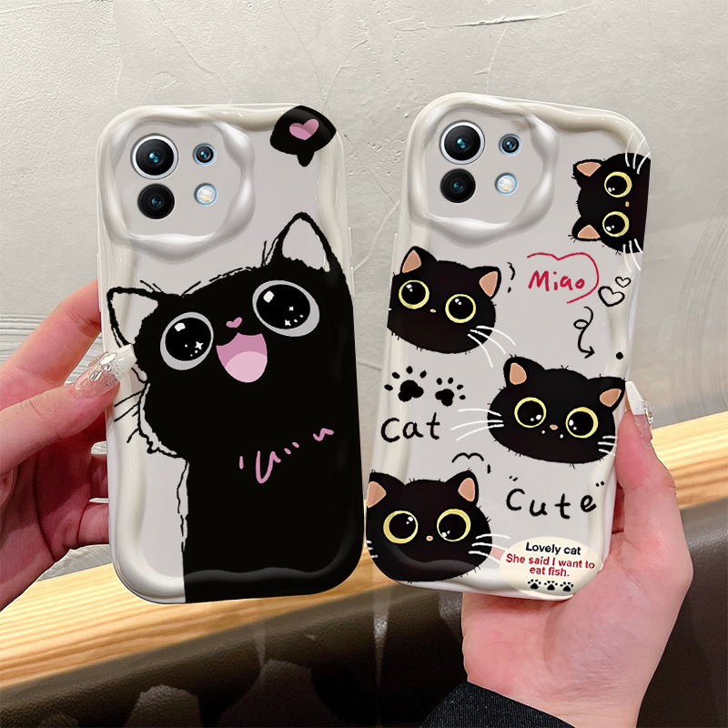 Cute Big Eyed Black Cat 3D Wav - Phone Cases Xiaomi 15 avis et prix