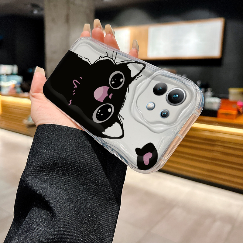 Cute Big Eyed Black Cat 3D Wav - Phone Cases Xiaomi 15 avis et prix