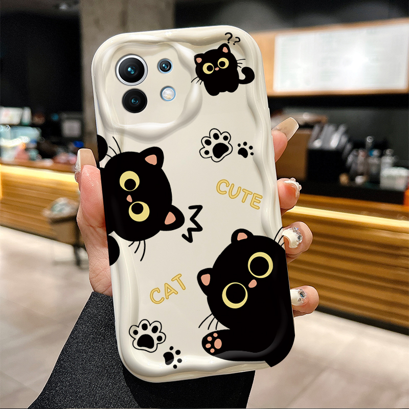 Cute Big Eyed Black Cat 3D Wav - Phone Cases Xiaomi 15 avis et prix