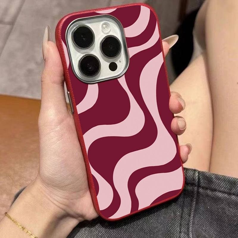 Retro Pink Abstract Wave Patte - Phone Cases Pink avis et prix