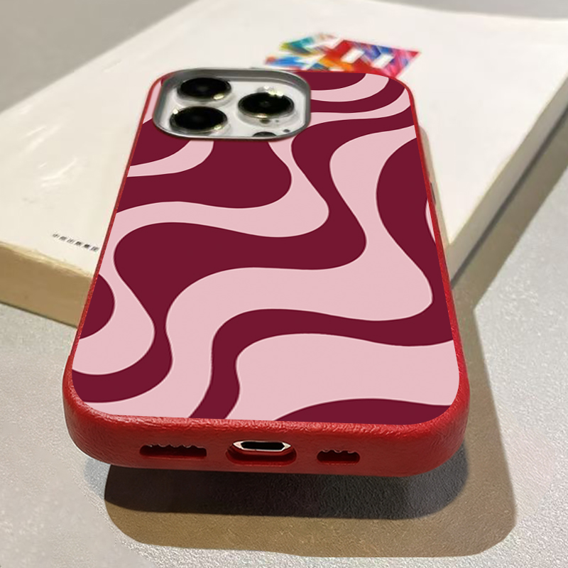 Retro Pink Abstract Wave Patte - Phone Cases Pink avis et prix