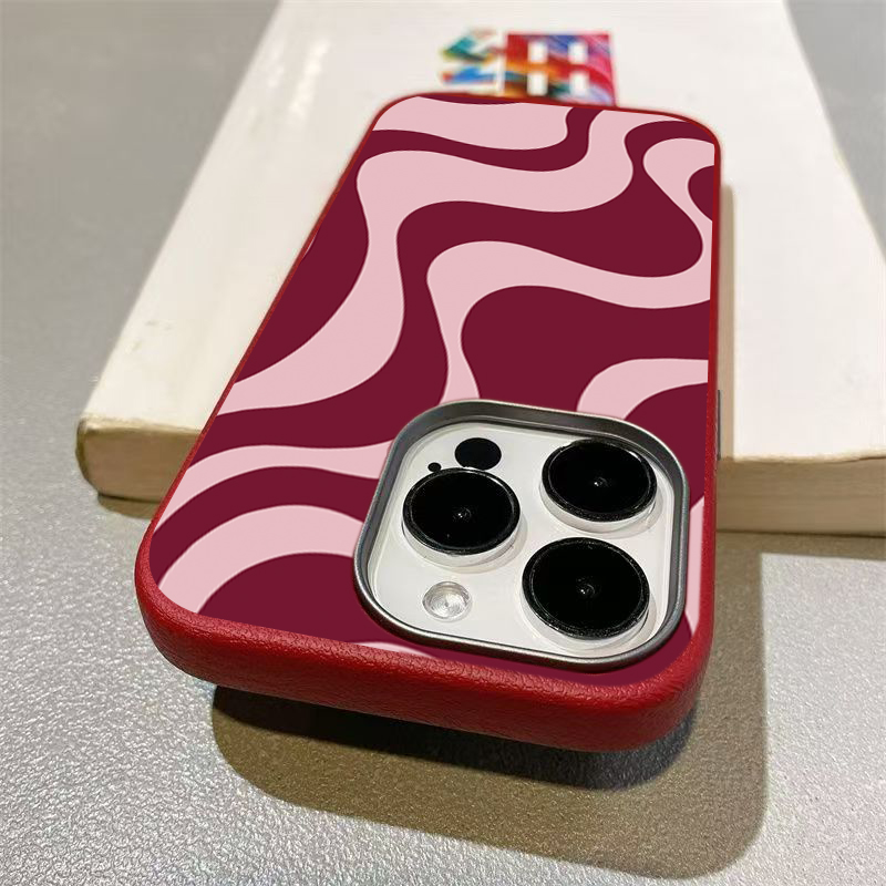 Retro Pink Abstract Wave Patte - Phone Cases Pink avis et prix