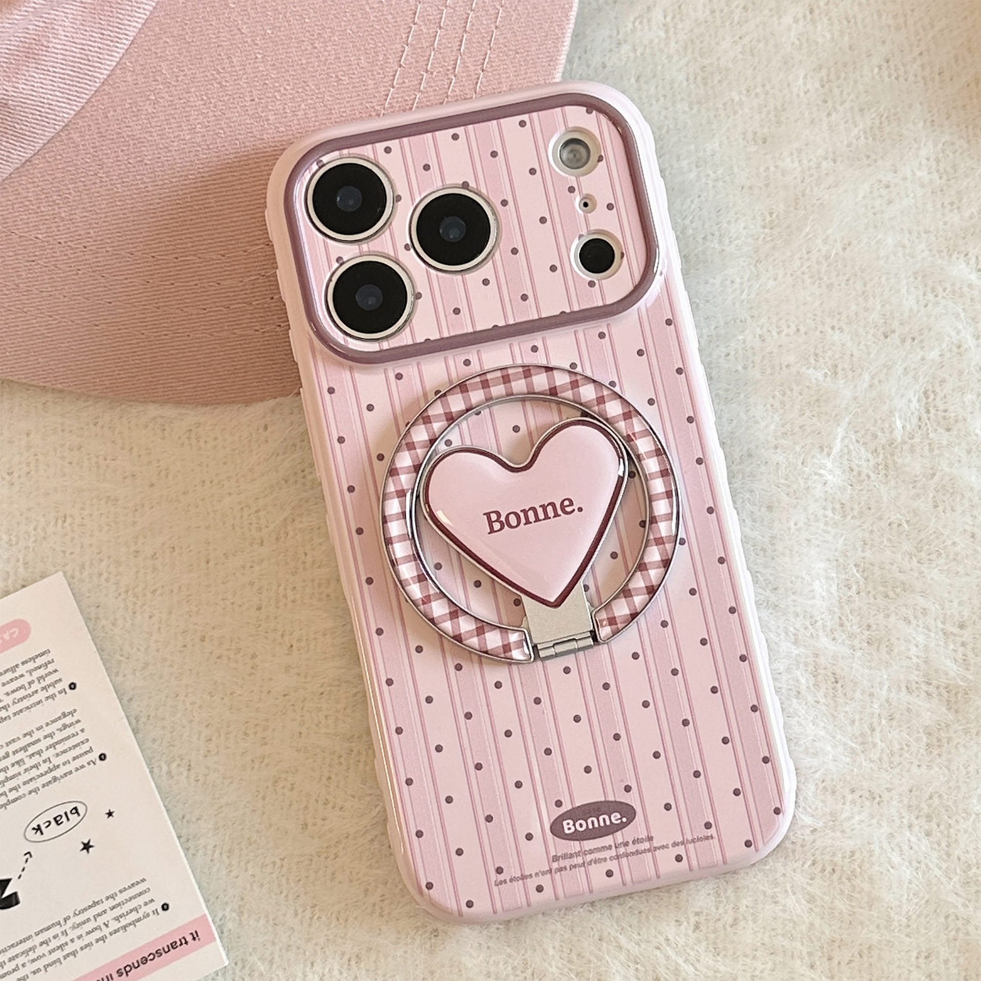Korean Striped Dots Fold Latti - Phone Cases Girly avis et prix