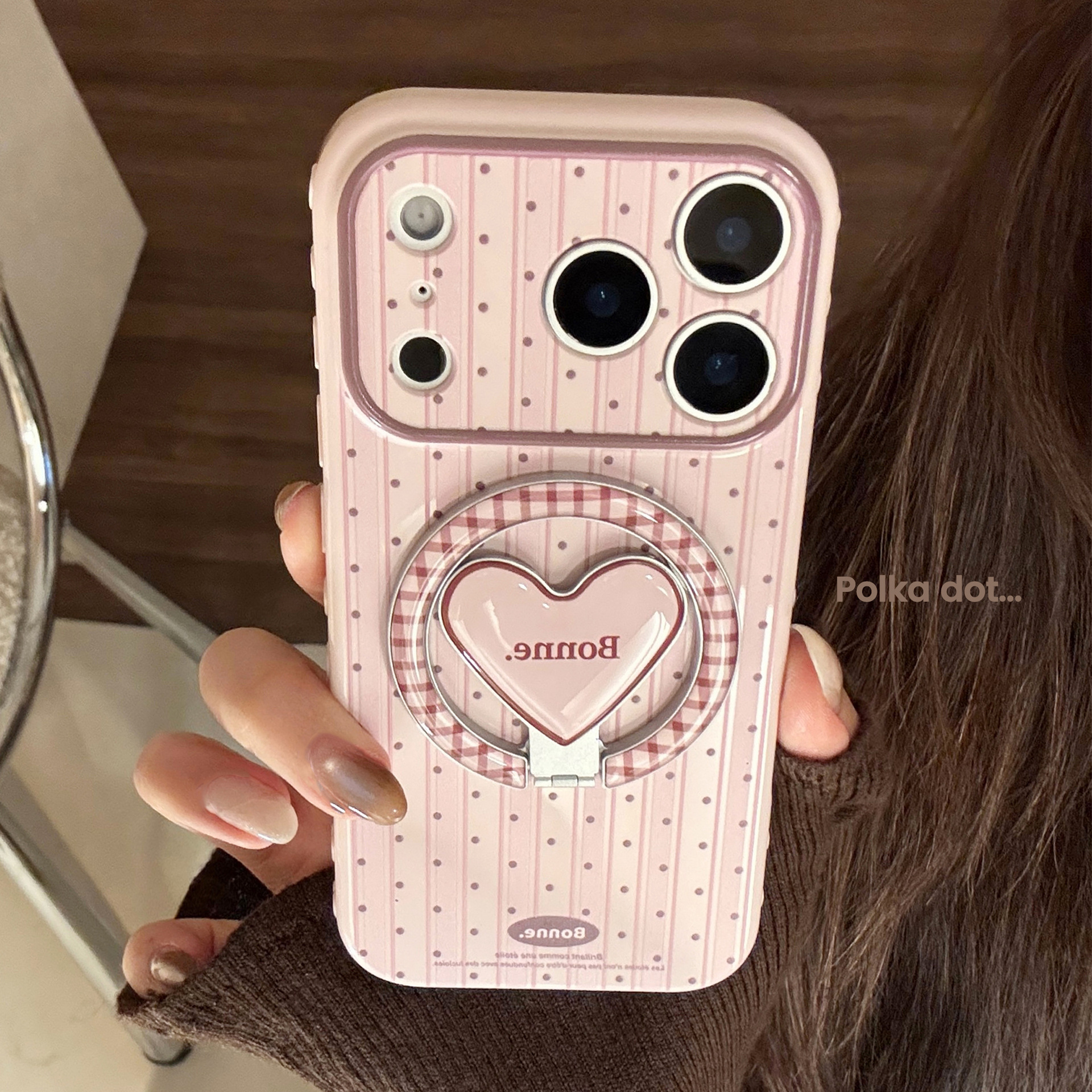 Korean Striped Dots Fold Latti - Phone Cases Girly avis et prix