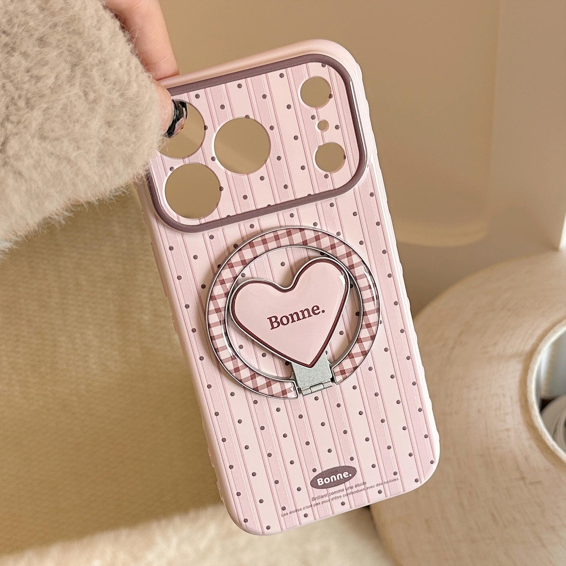 Korean Striped Dots Fold Latti - Phone Cases Girly avis et prix