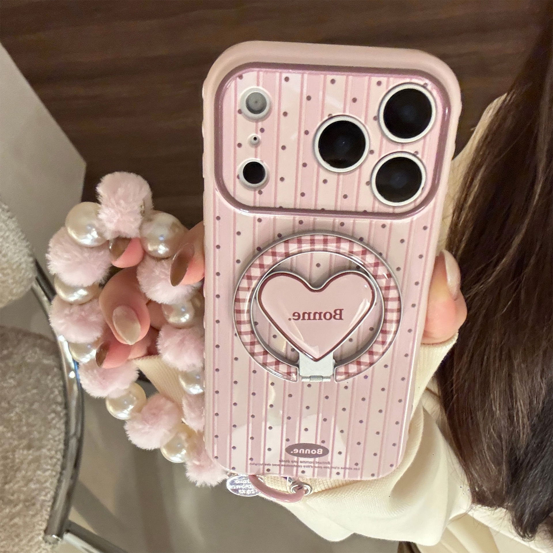 Korean Striped Dots Fold Latti - Phone Cases Girly avis et prix