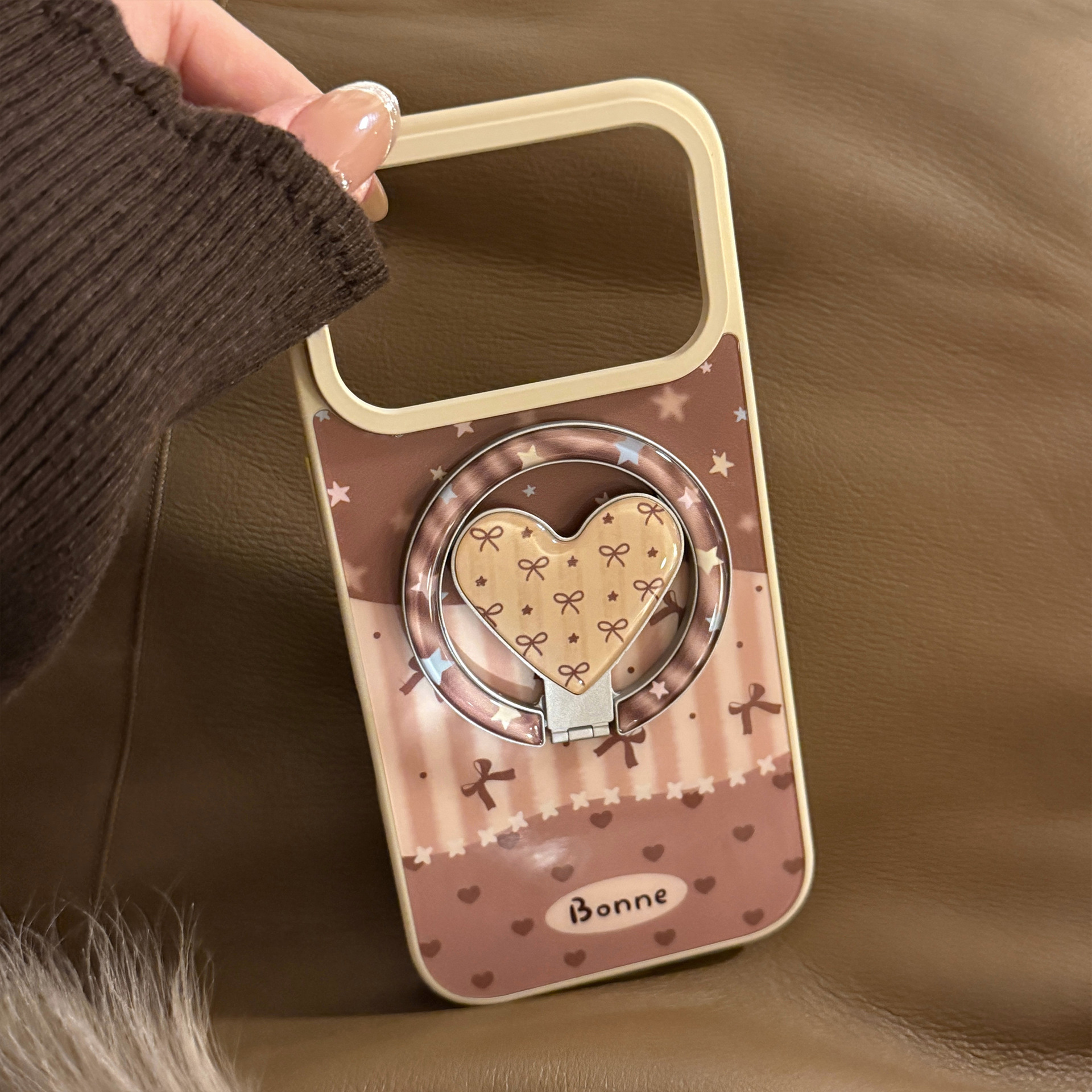Korean Splicing Fold  Love Hea - Phone Cases Girly avis et prix