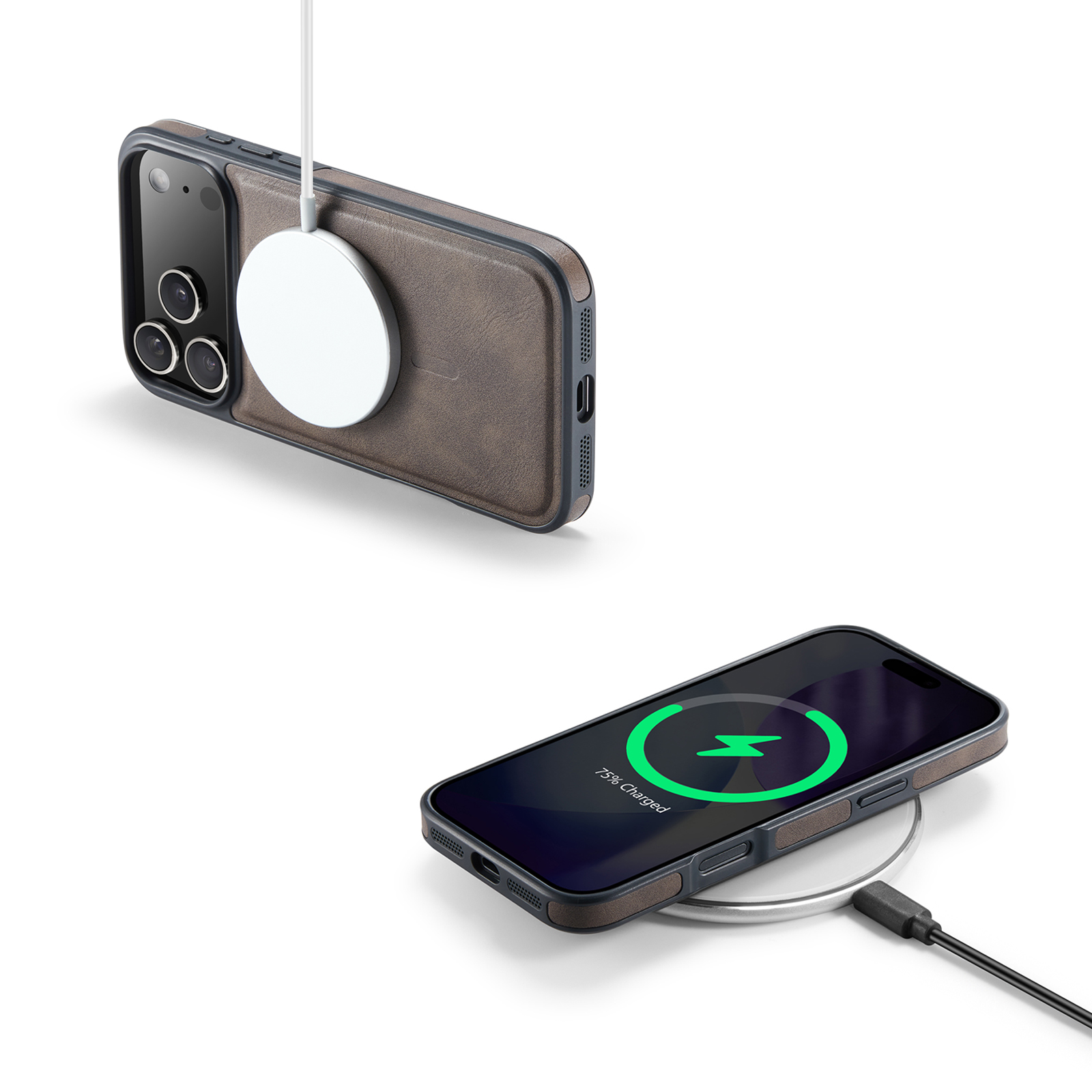 Leather Brand Magnetic Chargin - Phone Cases Brands avis et prix