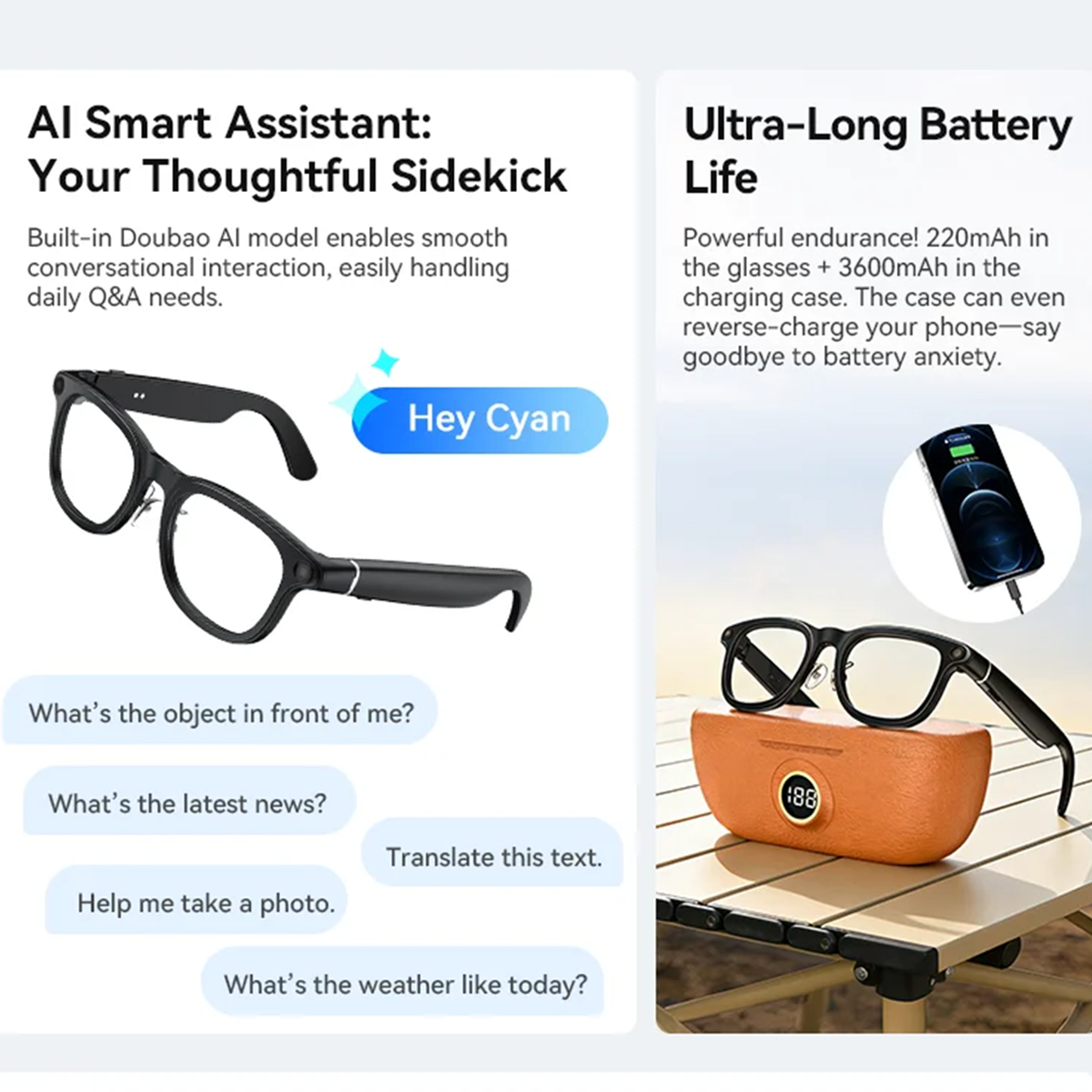 VWAR Smart Glasses with 3600mA - Phone Cases Video avis et prix