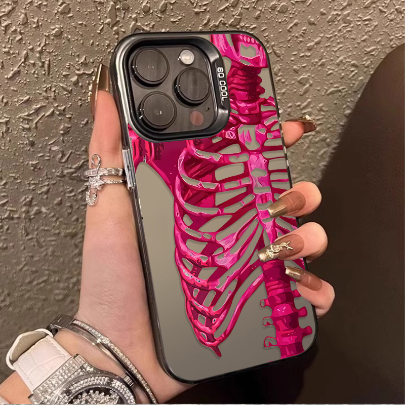 Luxury Pink Green Skull Phone  - Phone Cases Pink avis et prix