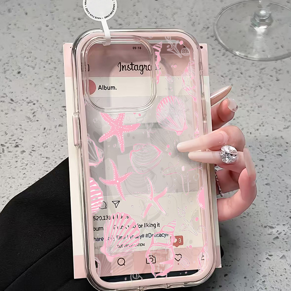Summer Pink Seashell Clear Pho - Phone Cases Pink avis et prix