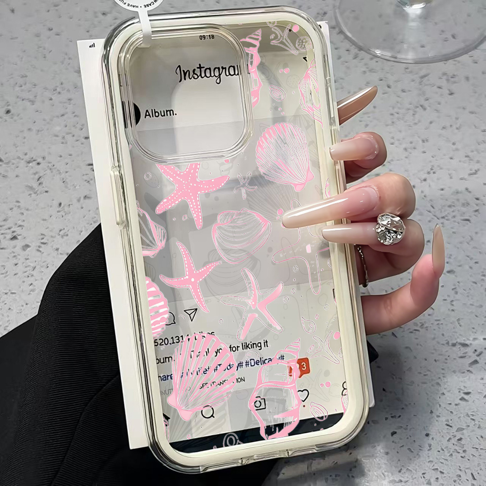 Summer Pink Seashell Clear Pho - Phone Cases Pink avis et prix