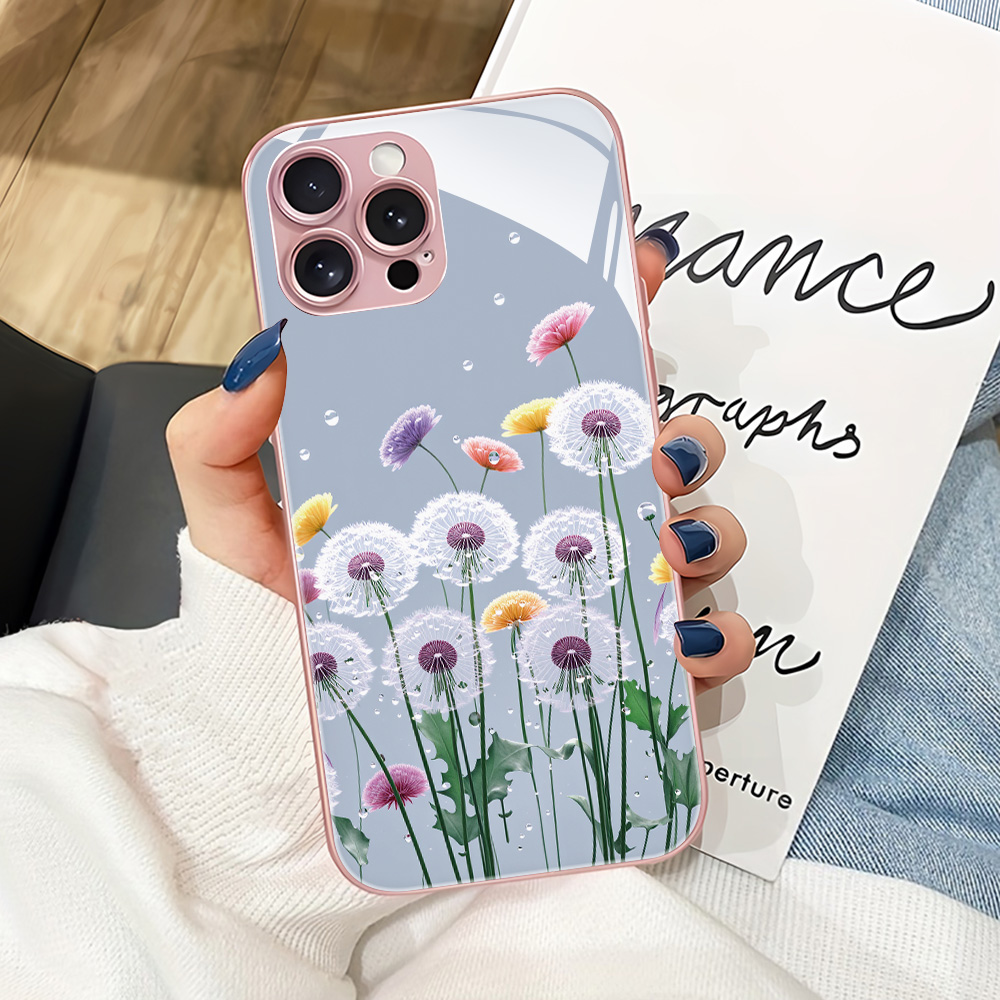 Pink Flower Tempered Glass Cas - Phone Cases Pink avis et prix