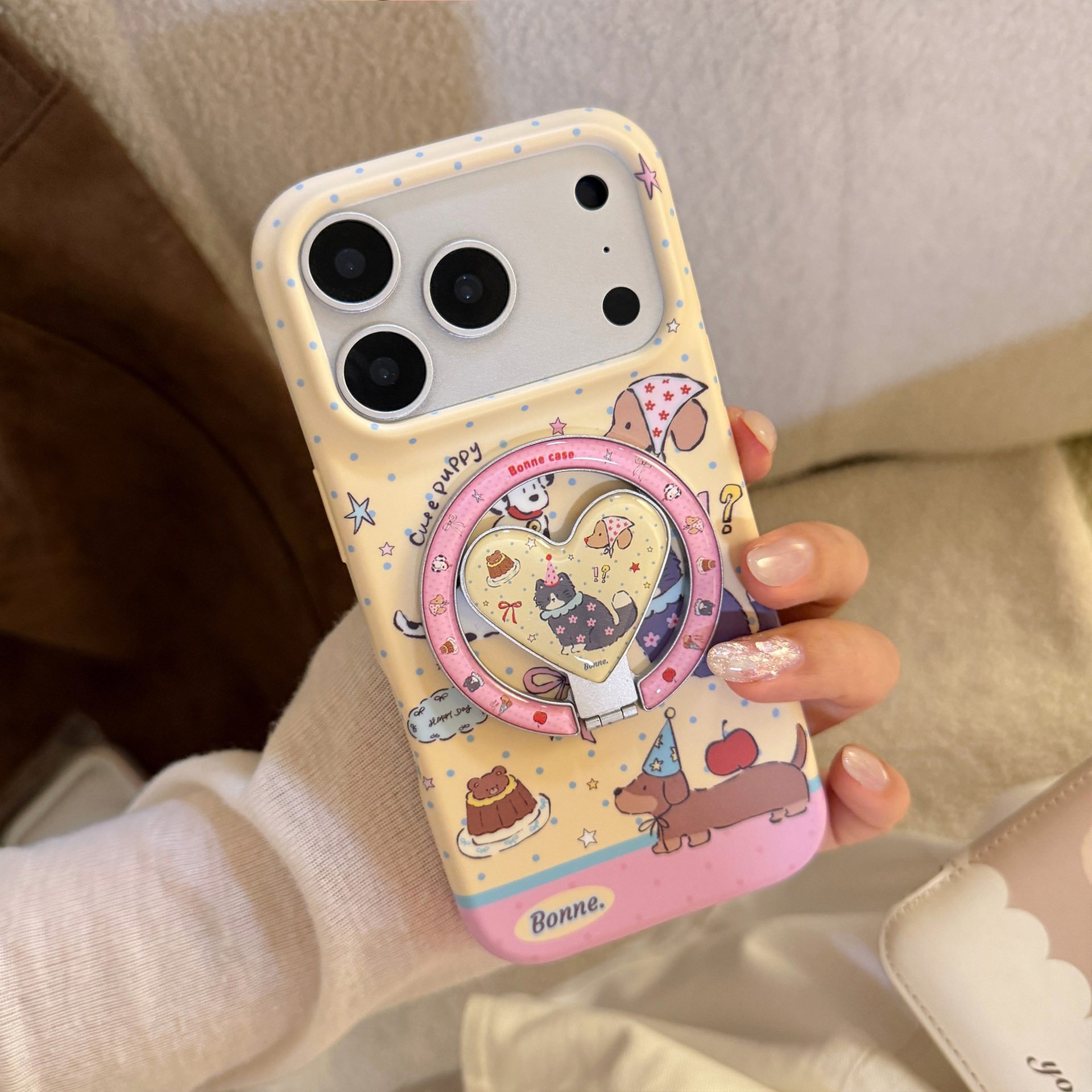 Korean Cartoon Puppy Cat Party - Phone Cases Girly avis et prix