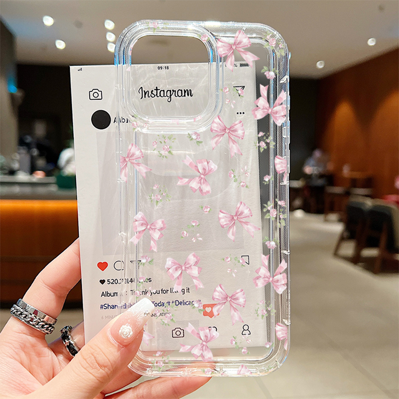 Pink Bow Transparent Airbag Ph - Phone Cases Pink avis et prix