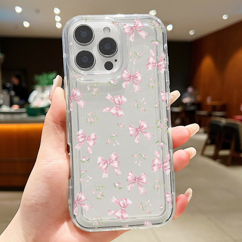 Pink Bow Transparent Airbag Ph - Phone Cases Pink avis et prix
