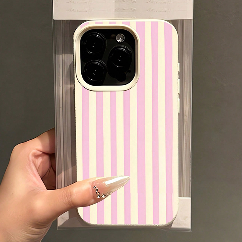 Simple Pink Vertical Striped L - Phone Cases Pink avis et prix