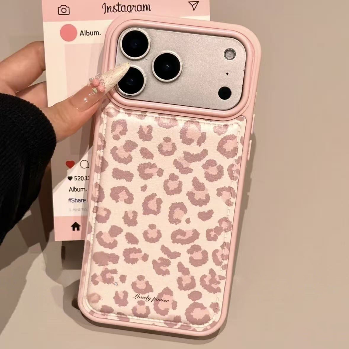 Simple Korean Pink Retro Leopa - Phone Cases Pink avis et prix