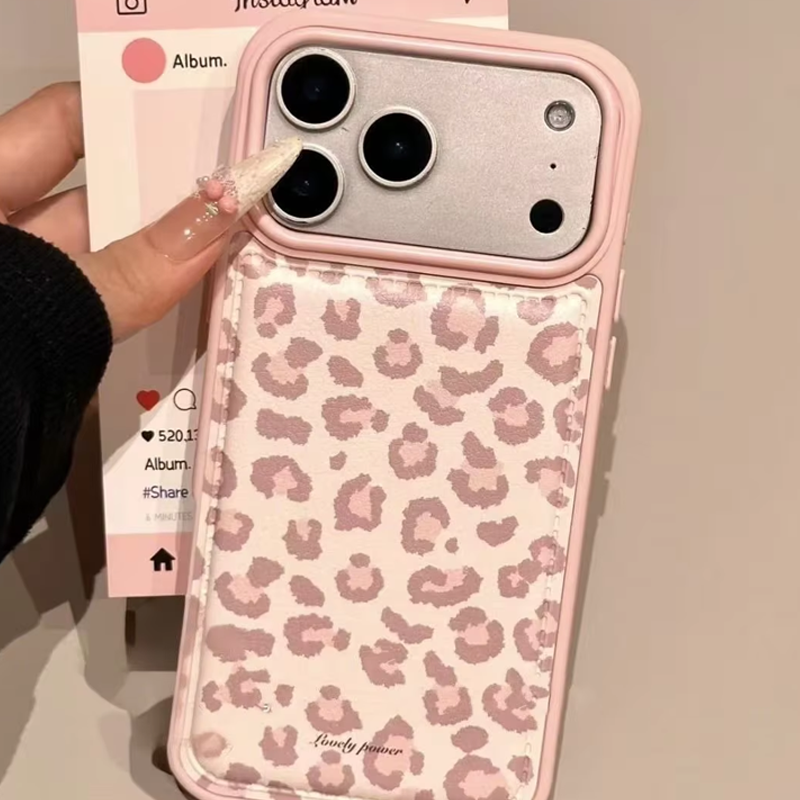 Simple Korean Pink Retro Leopa - Phone Cases Pink avis et prix