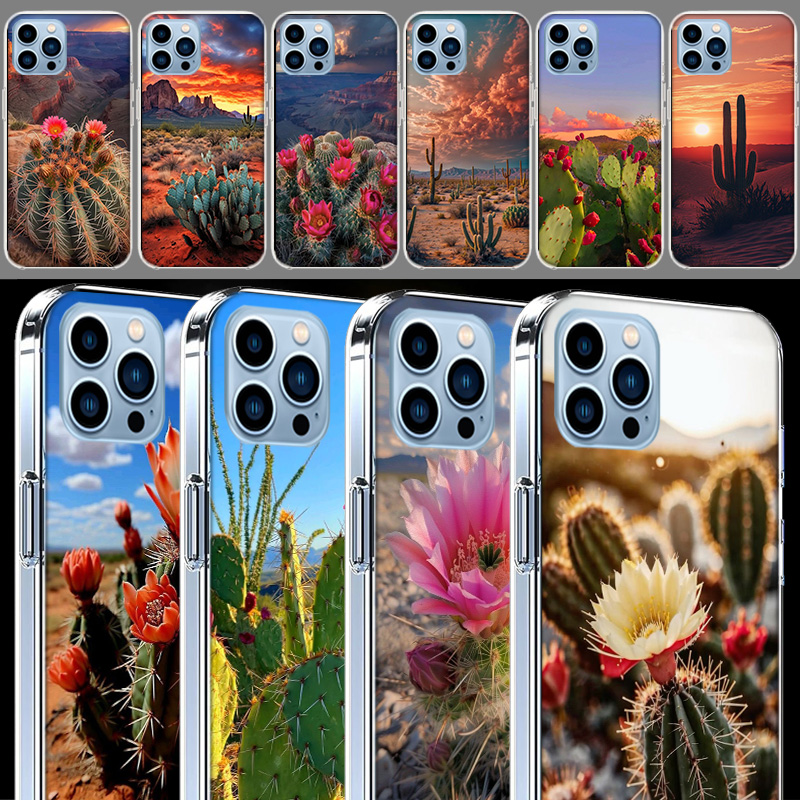 Picturesque Desert With Cacti  - Phone Cases Com avis et prix