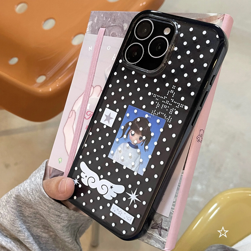 Ins Korean Girl Polka Dots Win - Phone Cases Girly avis et prix