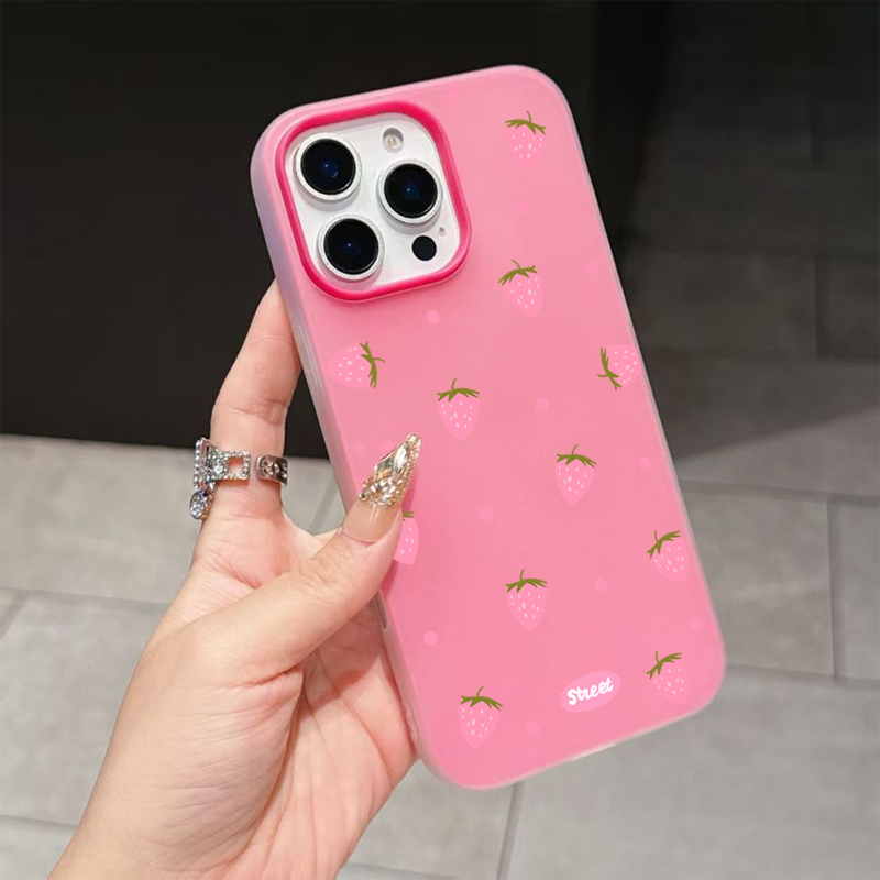 Sweet Pink Strawberry Pattern  - Phone Cases Pink avis et prix
