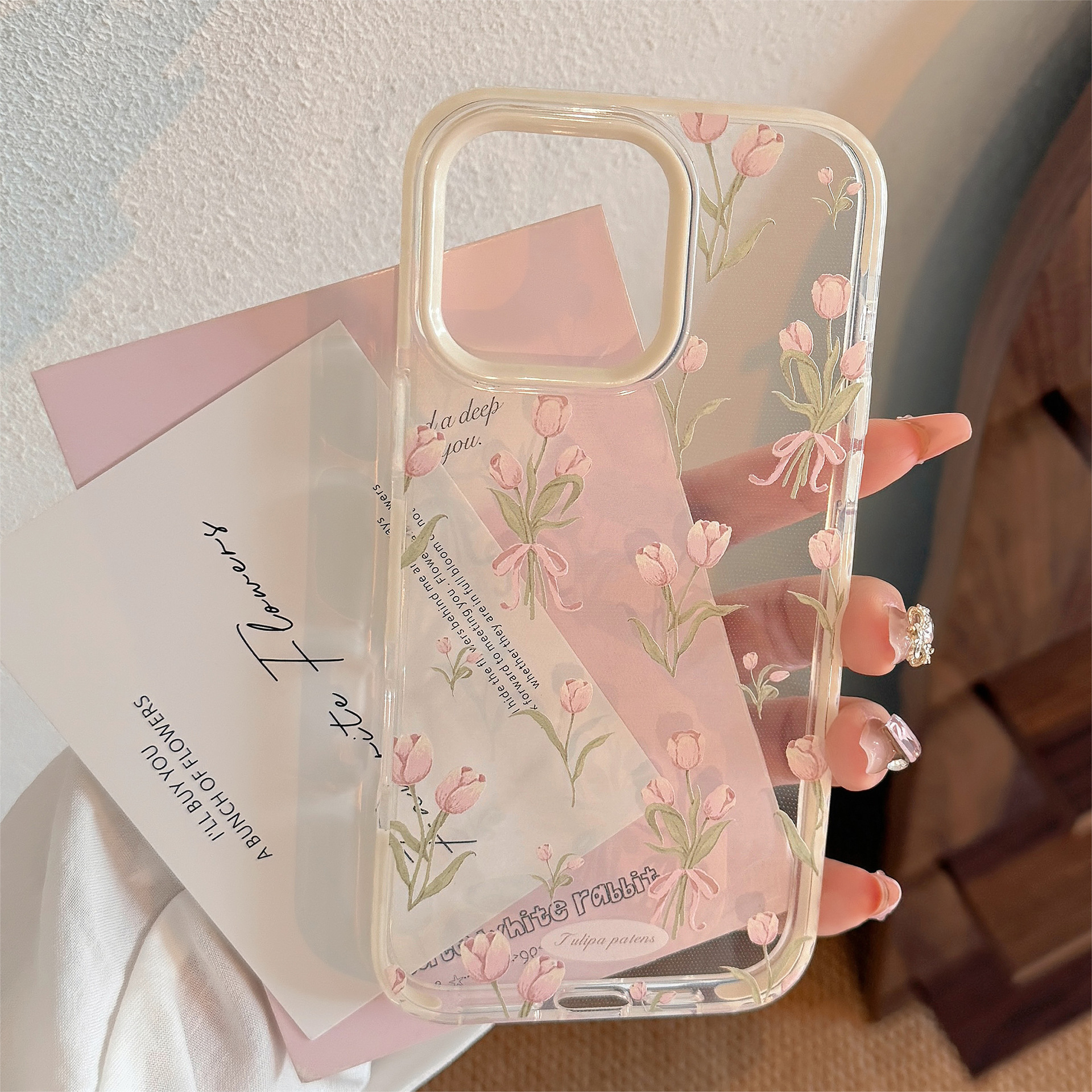 Korean Full Screen Pink Tulip  - Phone Cases Pink avis et prix