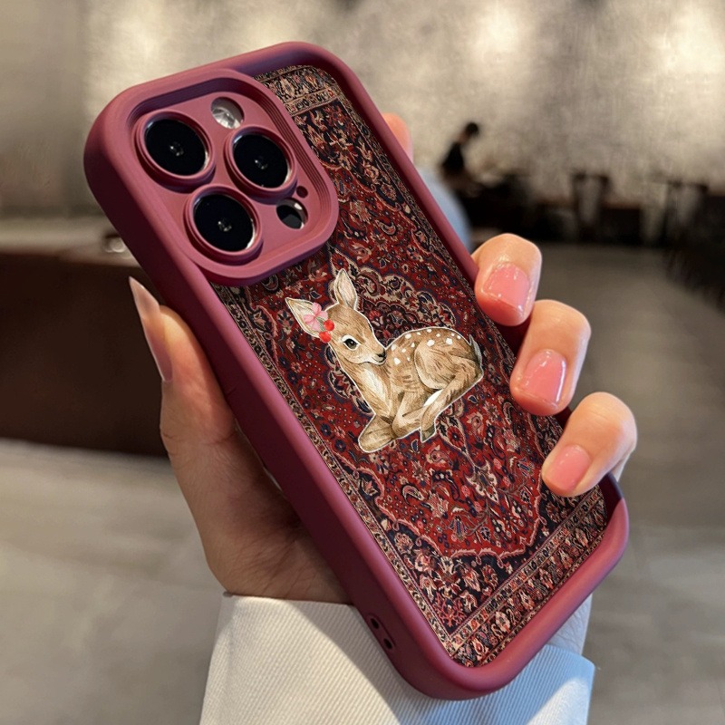 Vintage Red Floral Deer Patter - Phone Cases Red Deer avis et prix