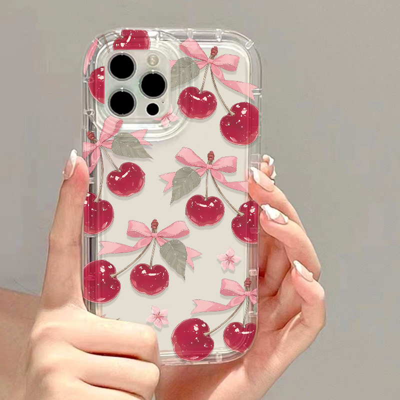 Korean Cute Cherry Bow Phone C - Phone Cases For Iphone 15 avis et prix