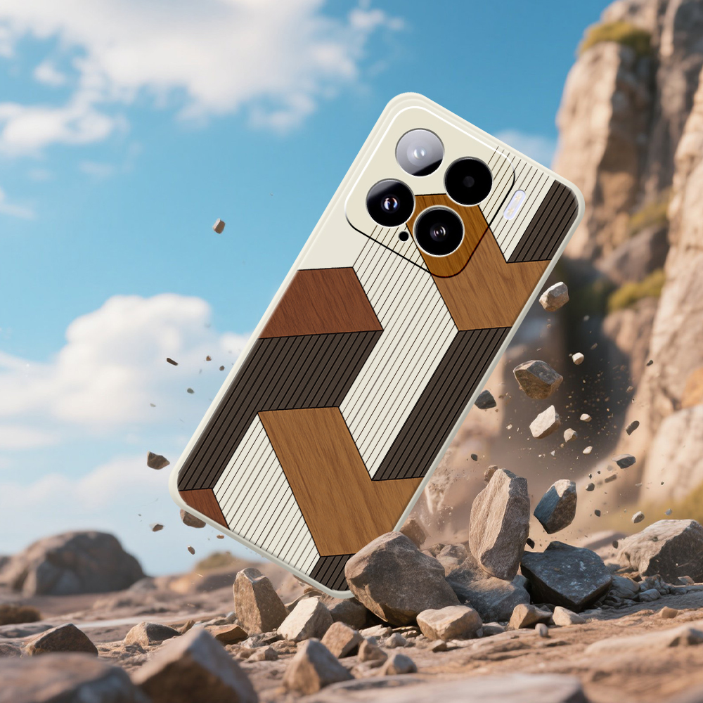 Geometric Style Wooden Phone C - Phone Cases Xiaomi 15 avis et prix