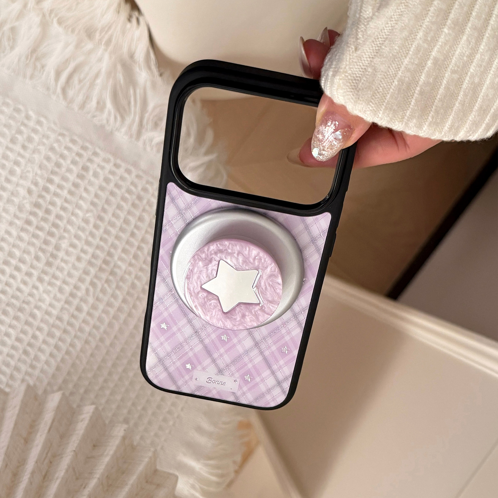 Korean Purple Plaid With Mirro - Phone Cases Girly avis et prix