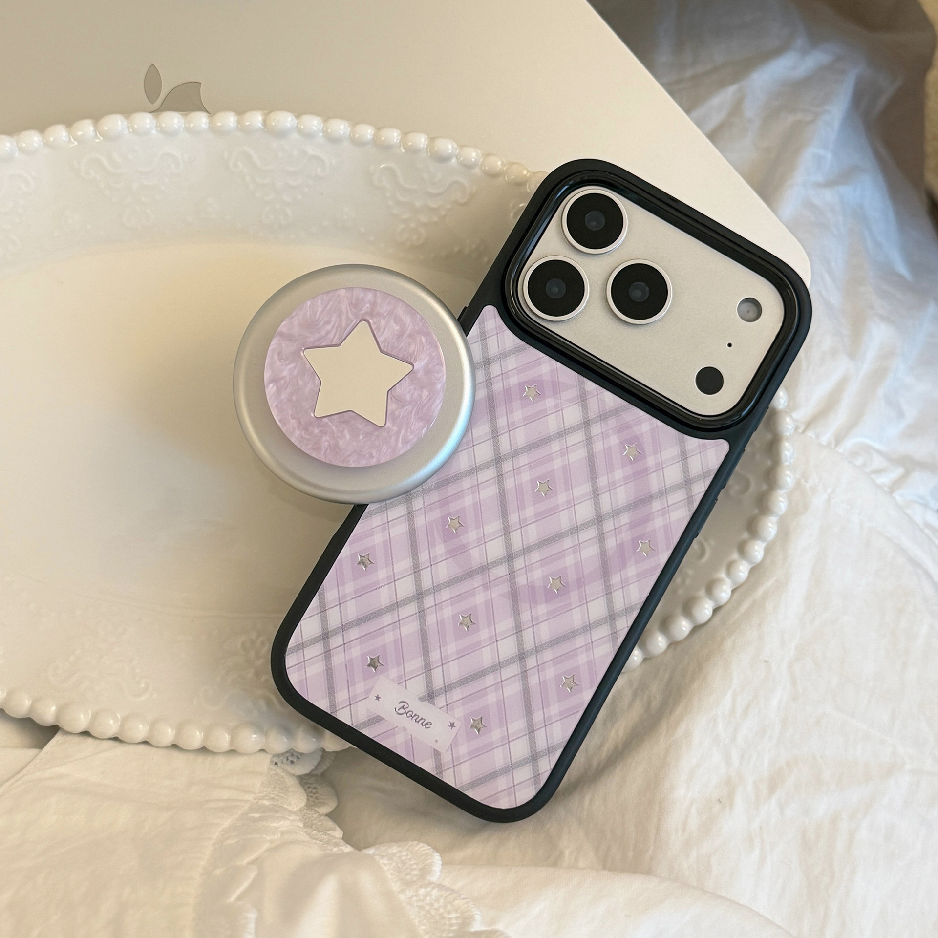 Korean Purple Plaid With Mirro - Phone Cases Girly avis et prix