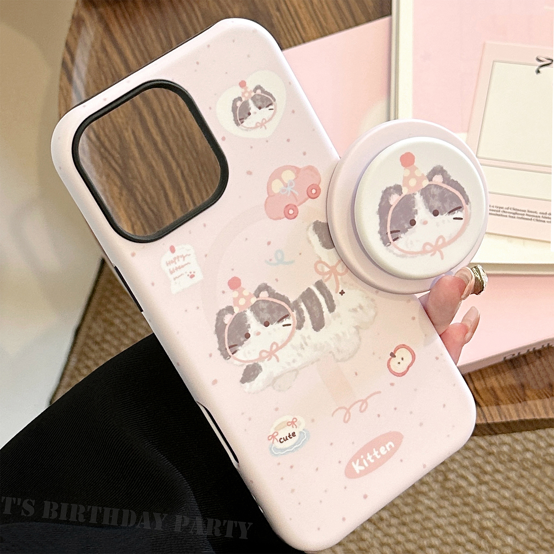 Korean Pink Cartoon Cat Magnet - Phone Cases Girly avis et prix
