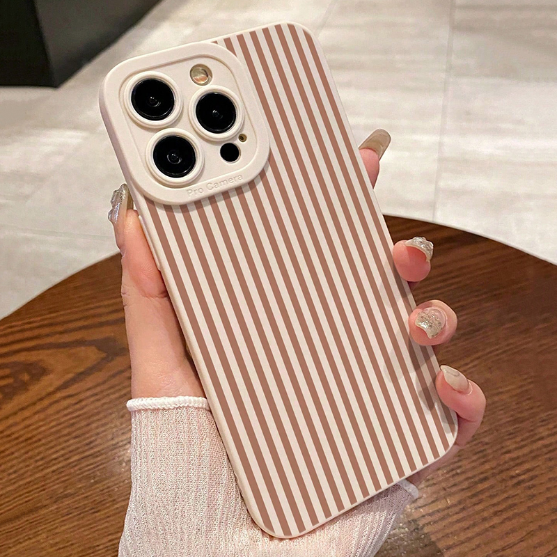 Pink Striped Painted Anti-Drop - Phone Cases For Iphone 15 avis et prix