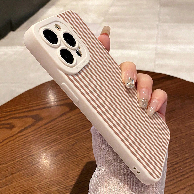 Pink Striped Painted Anti-Drop - Phone Cases For Iphone 15 avis et prix