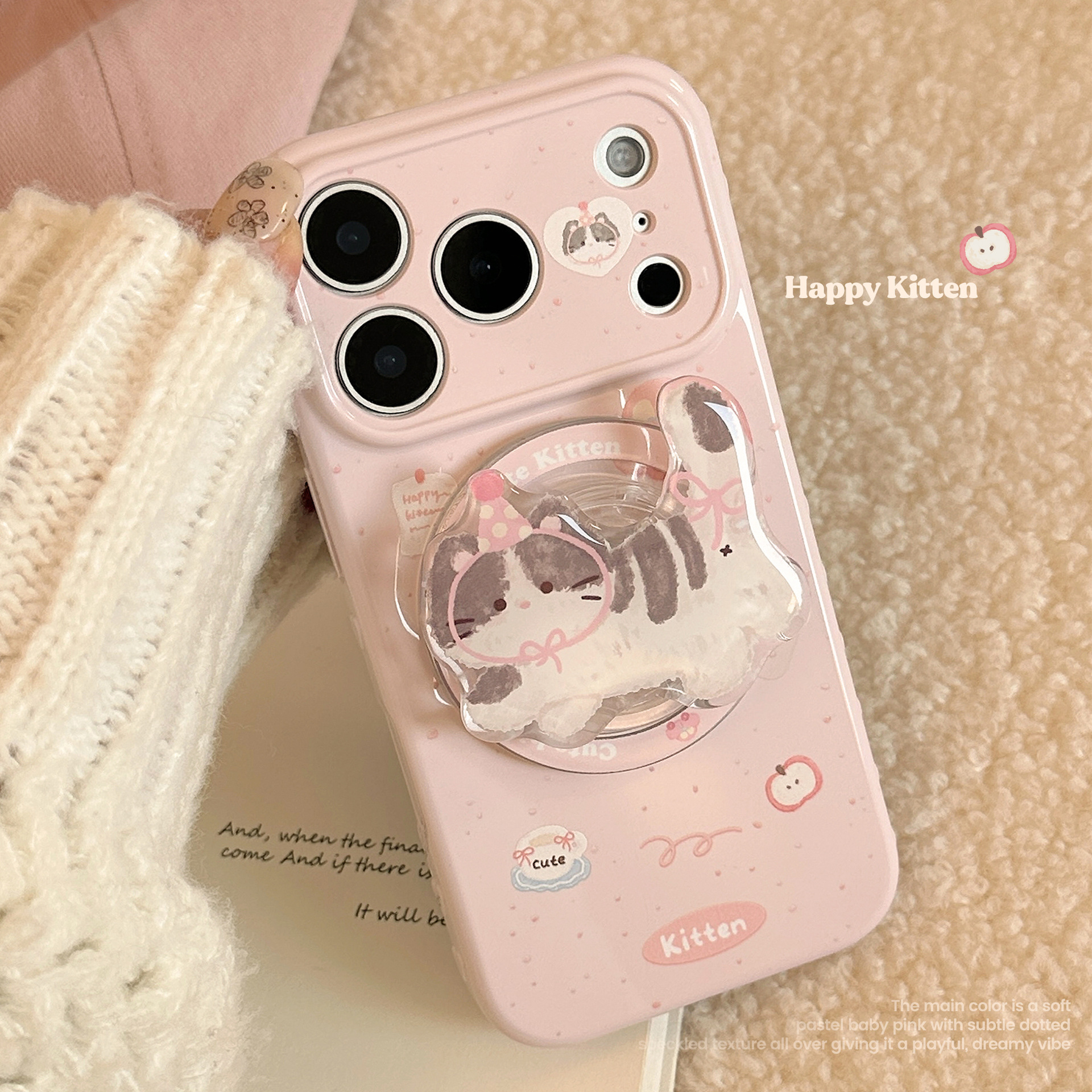 Korean Pink Polka Dot With Car - Phone Cases Girly avis et prix