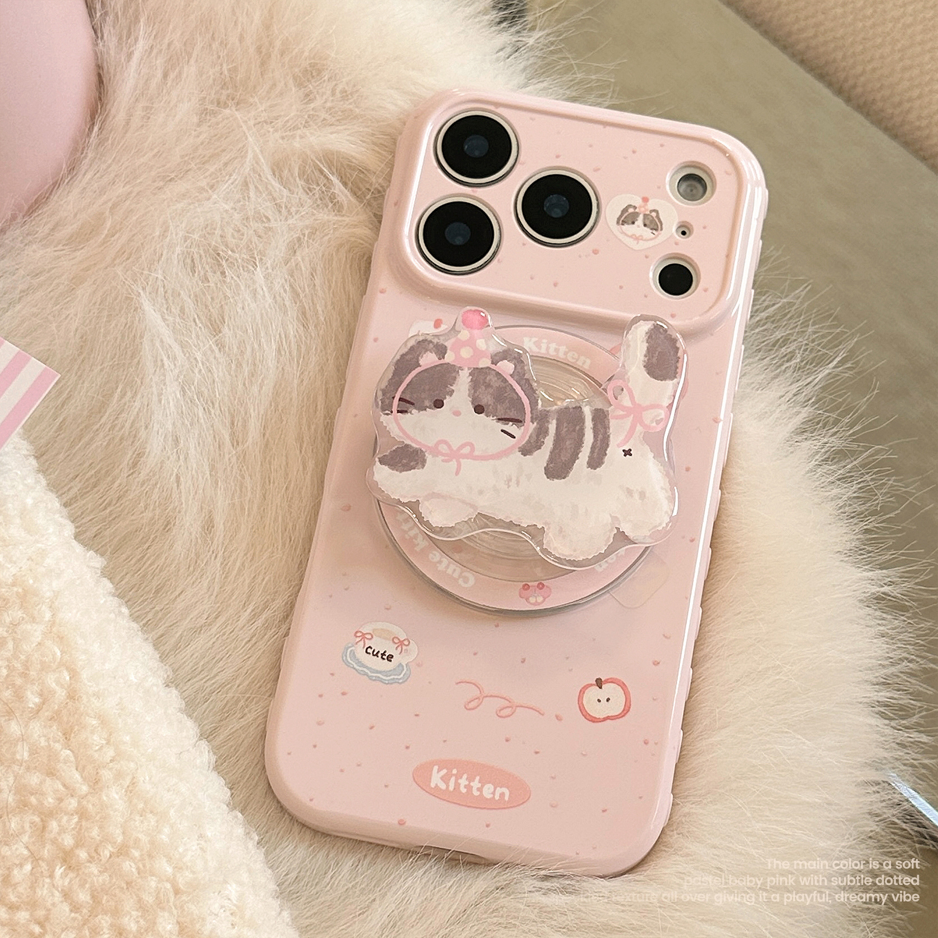 Korean Pink Polka Dot With Car - Phone Cases Girly avis et prix