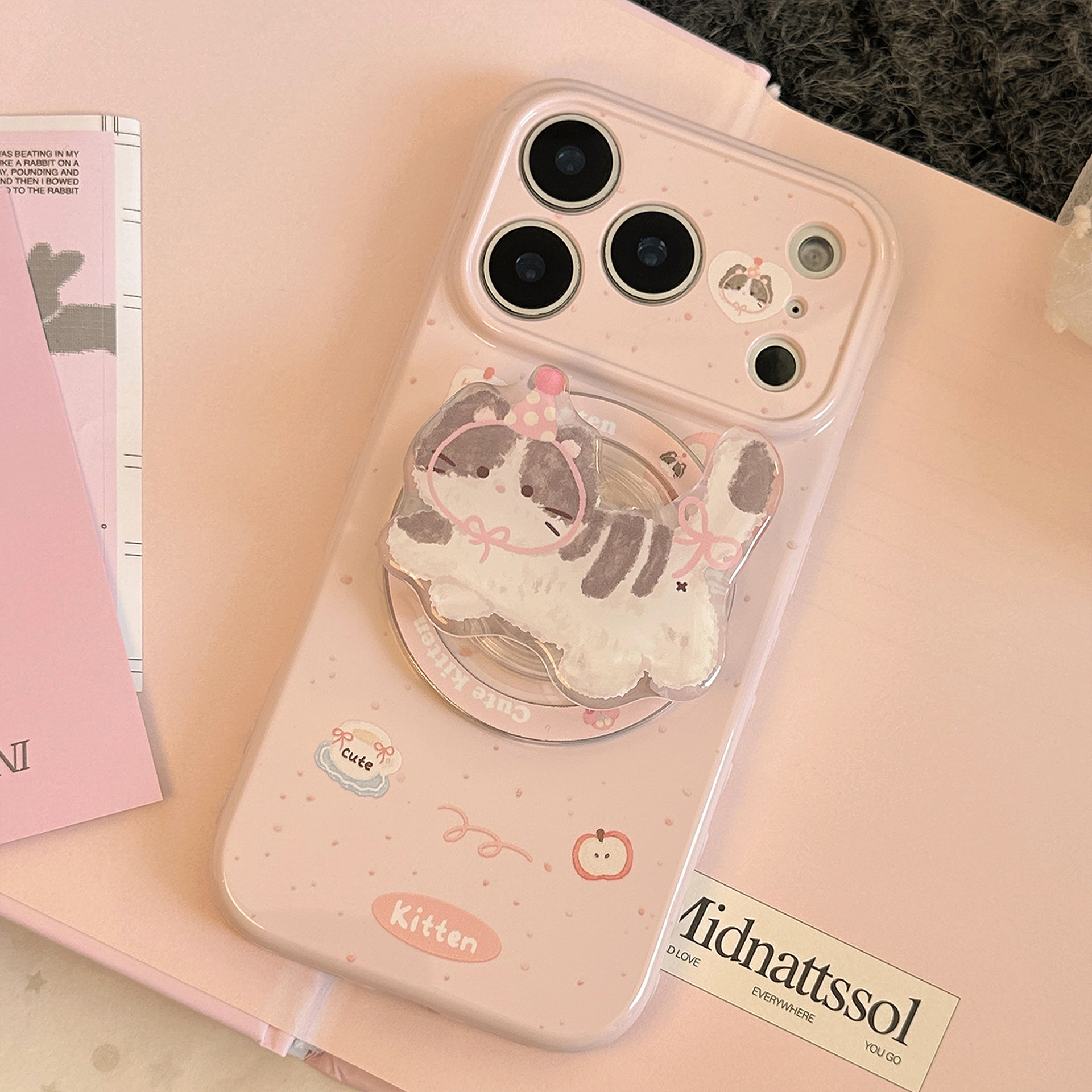 Korean Pink Polka Dot With Car - Phone Cases Girly avis et prix